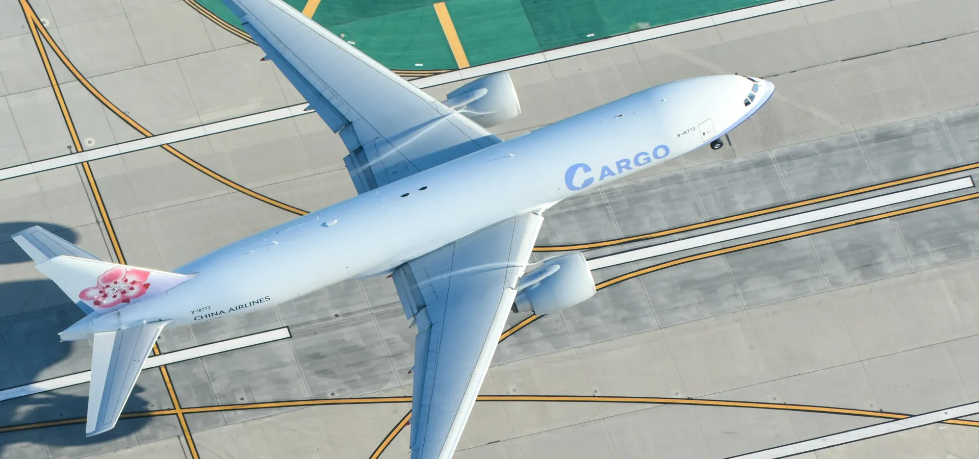 Cargo aircraft on the runway