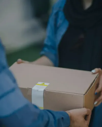 Delivery professional with package