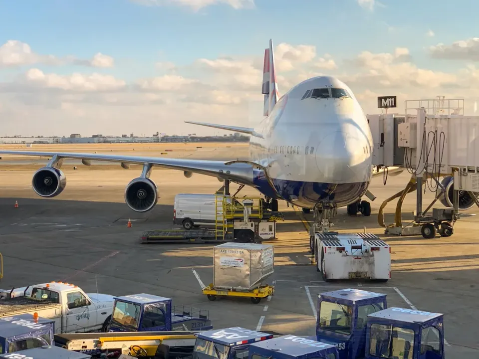 Cargo aircraft at the gate
